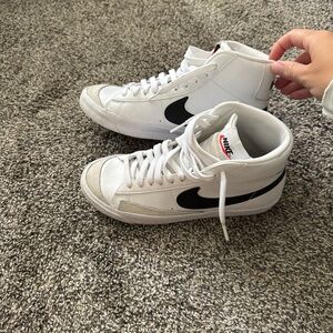 Nike White and Black high top Blazers